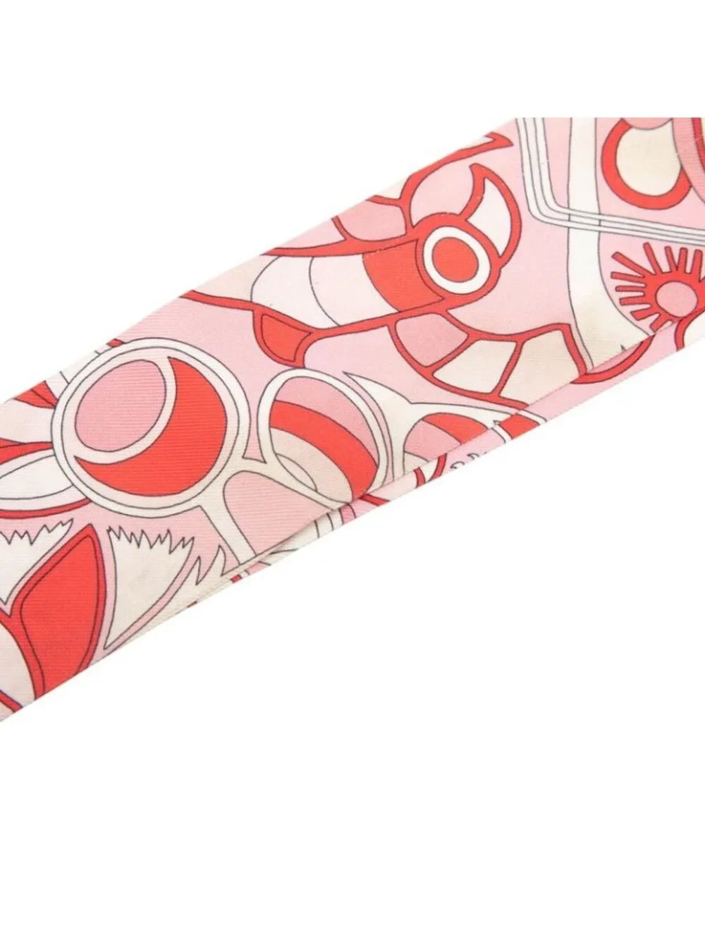 Hermes Twilly Ethnology Folkror Scarf Pink Silk - Picture 2 of 7